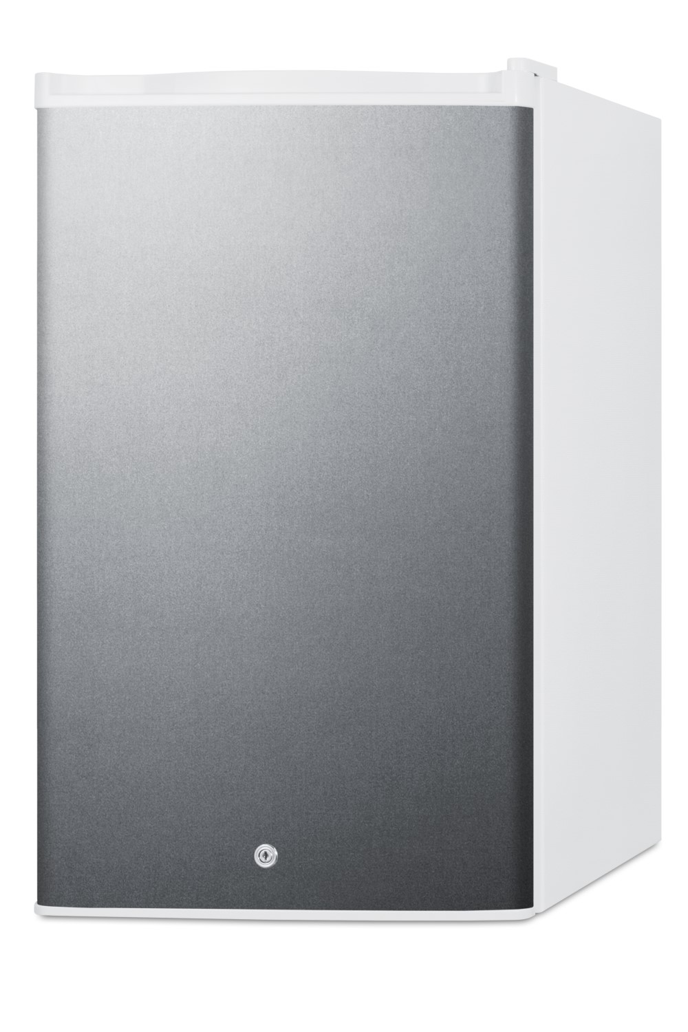 Commercial style countertop all-refrigerator in white with digital thermostat